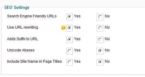 Admin Console - SEO settings